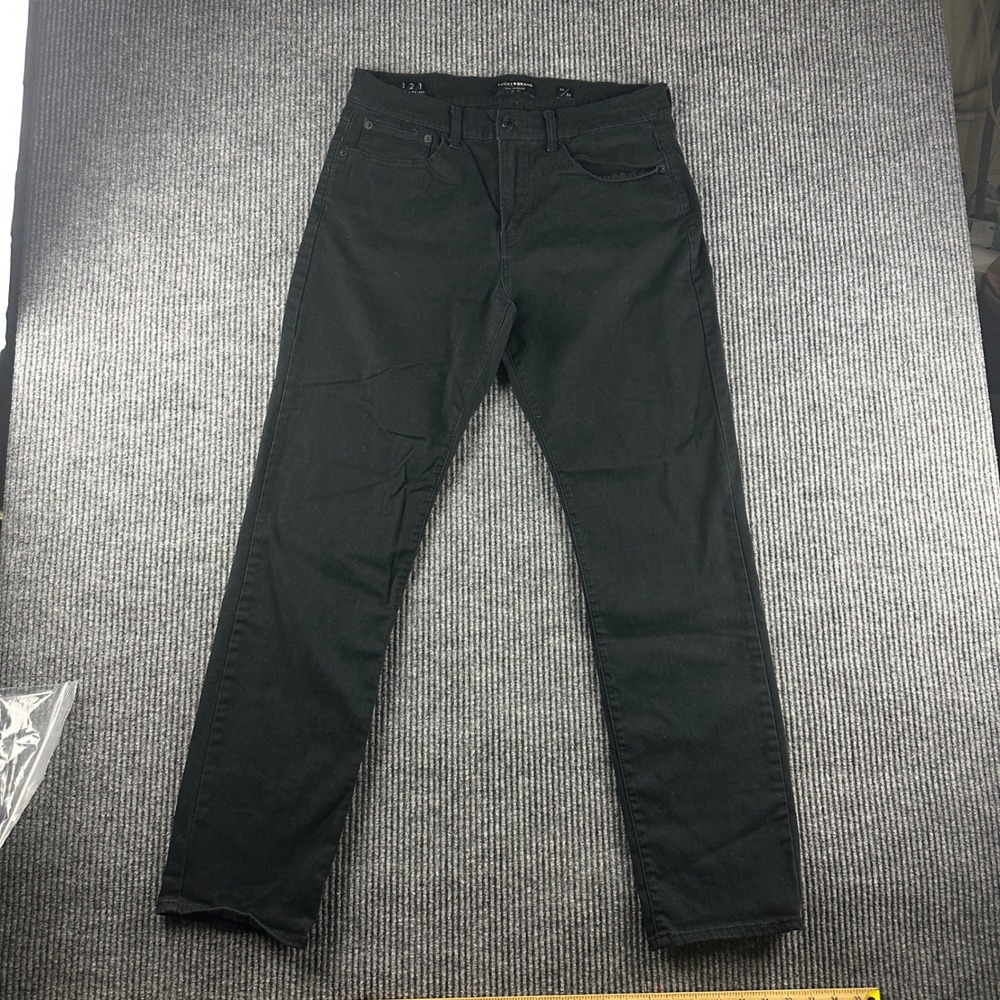 Lucky Brand 121 Slim Straight Jeans Men 34x32 Black Denim Pants 5-Pocket Classic